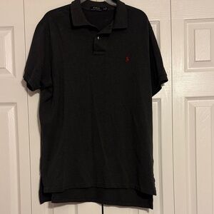 Polo by Ralph Lauren Men's Dark Polo Shirt with Red Logo